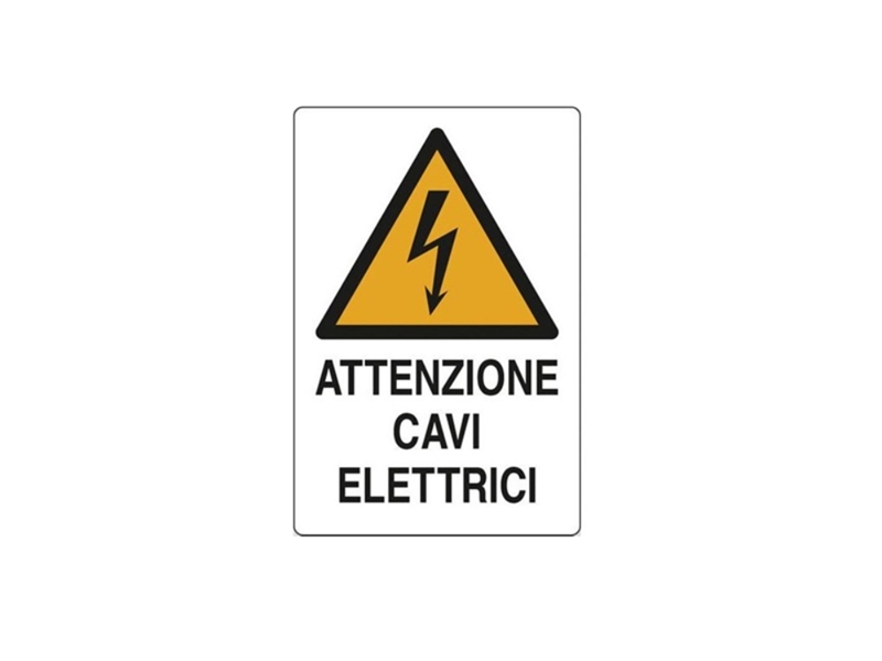 CARTELLO ATTENZIONE CAVI ELET. 20X30 ALL