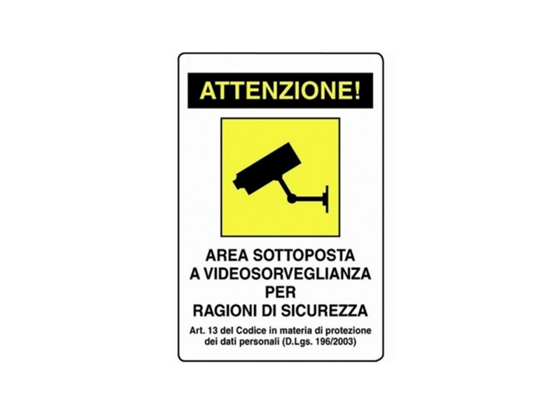 CARTELLO AREA VIDEOSORVEGL.20x30 ALL