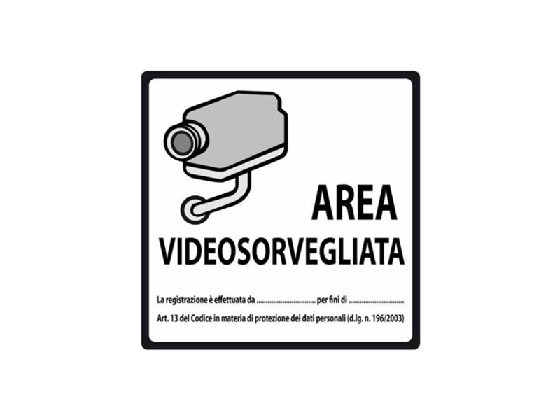 CARTELLO AREA VIDEOSORVEGL.20X20 ALL