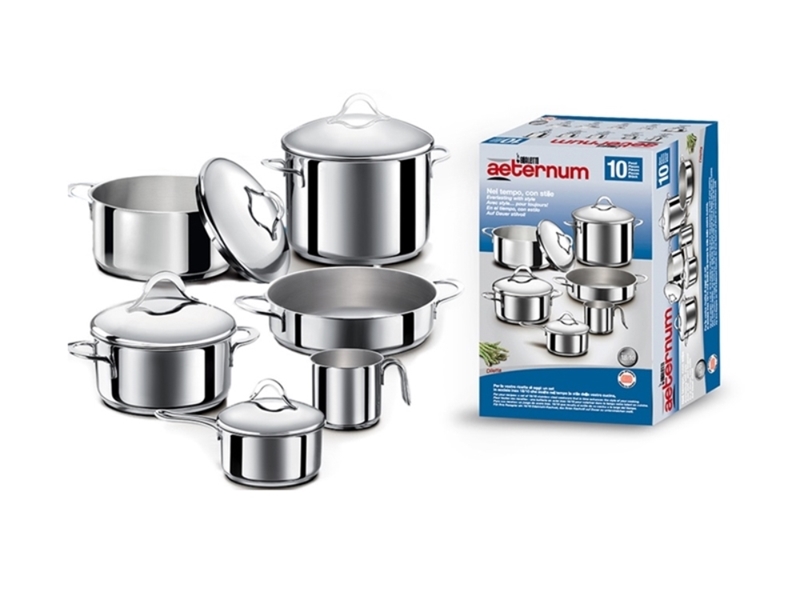 BATTERIA PENTOLE ACCIAIO 10PZ BIALETTI*