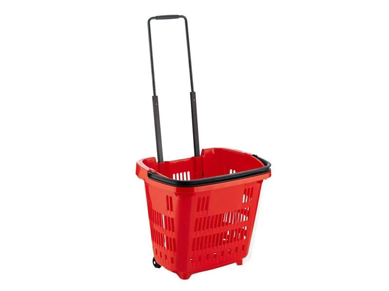 CARRELLO SPESA C/RUOTE ROSSO*